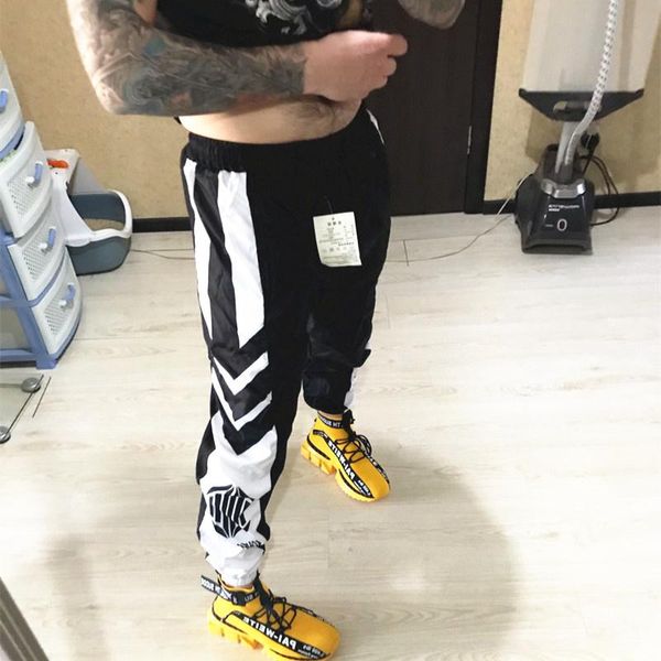 

men's pants harem men streetwear hip hop joggers trousers ankle length sport casual man sweatpants, Black