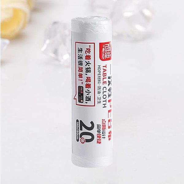 

table cloth 1 roll/20pcs disposable tablecloth plastic thin film covers dinner decor (white, 180x180cm)
