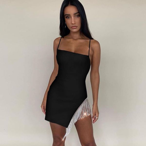 

2021 new women spring summer backless off shoulder elegant tassel slim bodycon club ladies evening party es fe vr7e, Black;gray