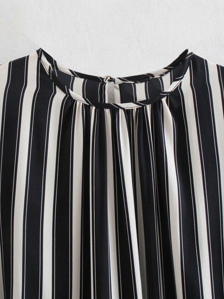 

2021 new vestidos striped es women long sleeve 58p3, White