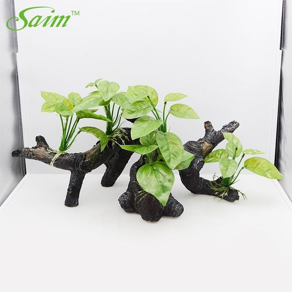 

decorations saim artificial plant arch style fish tank emulational plants acuario sprouts wood aquarium ornament decoration large