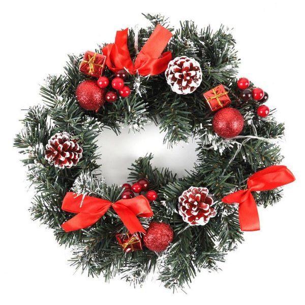 

decorative flowers & wreaths christmas wreath with battery powered led light string front door hanging garland holiday home decorations