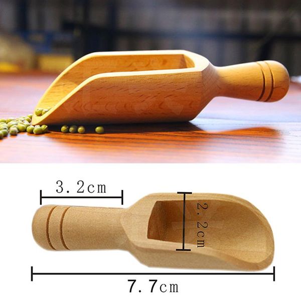

3 pcs wooden small scoop salt sugar coffee spoon mini kitchen cooking tool jan88