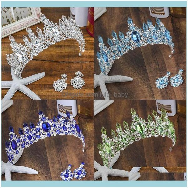 Hair Jewelryhair Clips Barrettes Barroce Bridal Weddal Wedding Crown Red Green Tiara Blue Tiaras and Crowns J￳ias Diadema Diadema Hg1