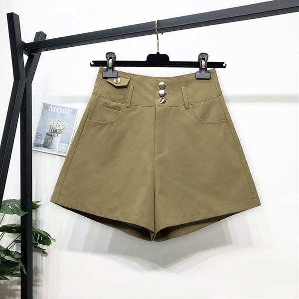 

women's shorts vintage casual zip up button summer high waisted women fashion straight white black wide legs baggy loose short clothes