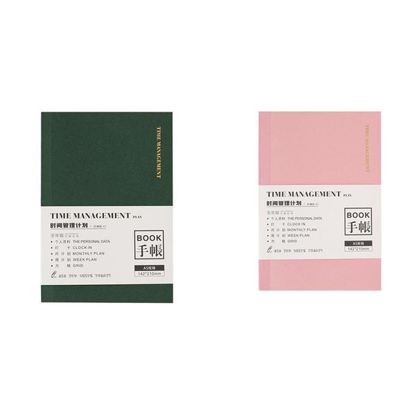

undated daily weekly monthly plan refill planner organizer agenda notebook grid journal a5 school stationery, Purple;pink
