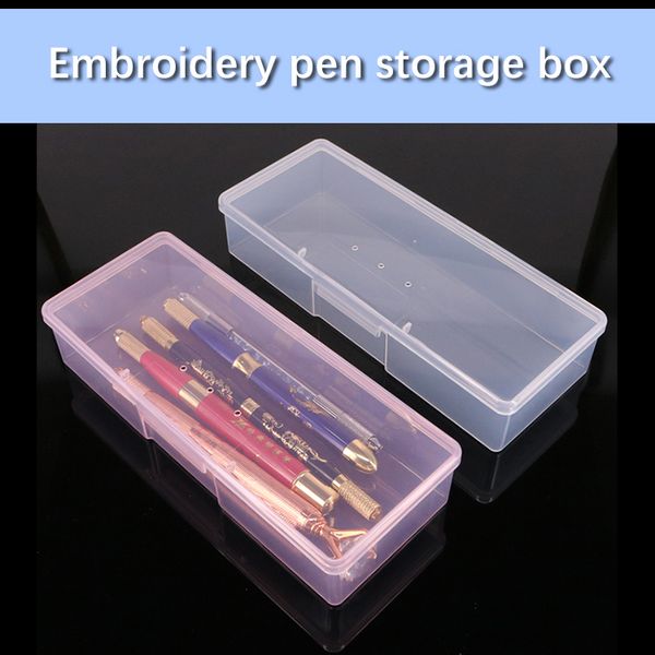 

1pc tattoo blade needle storage box manual embroidery microblading pen rectangle organizer display container