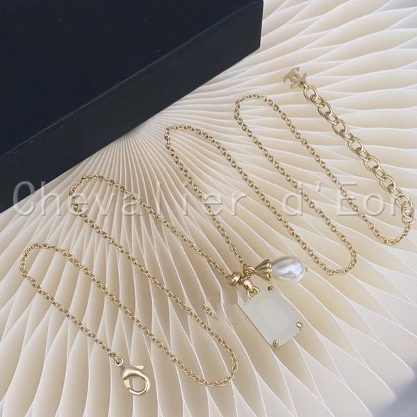 

chains chevalier d'eon fashion brand necklace lady sweet crystal pearl luxury design party banquet jewelry gift, Silver