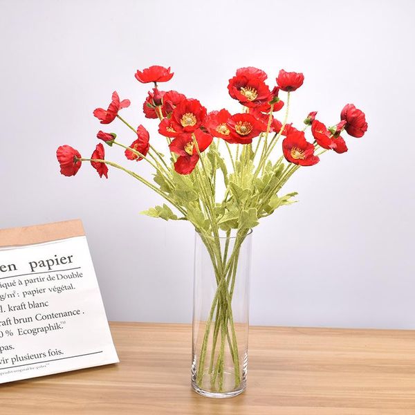 

decorative flowers & wreaths 1pcs about 60cm artificial flower bouquets red color corn poppy bouquets& rhoeas&coquelicot bunches