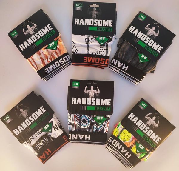 

underpants handsome 6 pieces men underwear boxers shorts homewear printed mens panties comfortable, Black;white