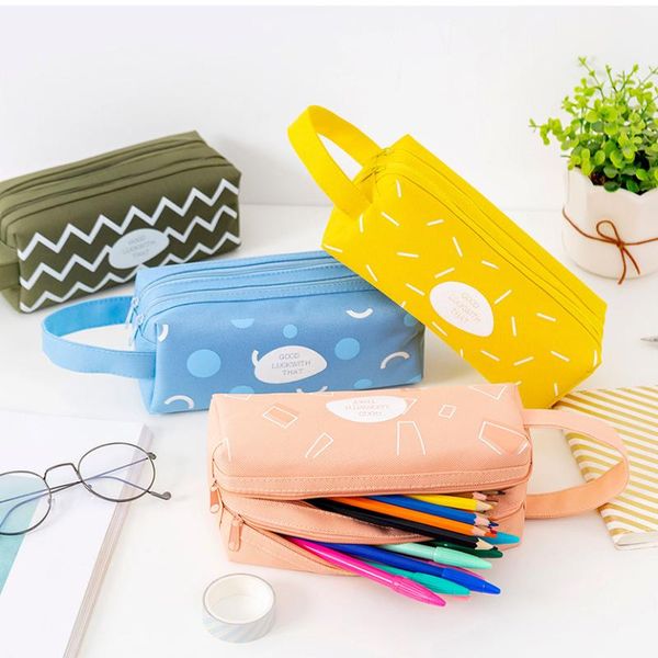 

pencil cases color for teens cartoleria kawaii cute makeup pencilcase with equipment college girl school kit back to