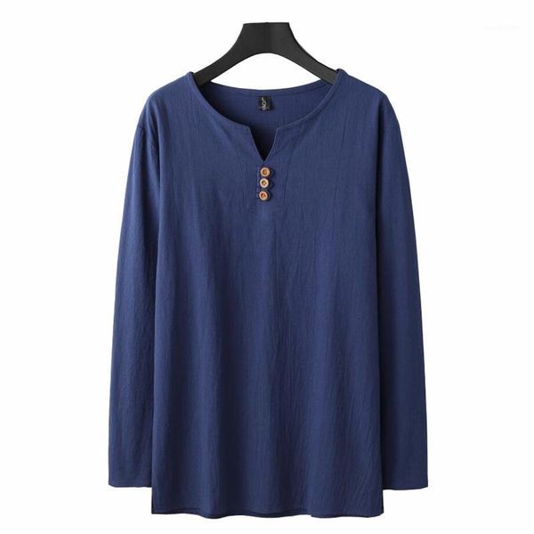 

men's t-shirts autumn spring style t shirt long sleeve men plus size vintage tang suit tees oversize linen cotton 8xl 9xl home loose un, White;black