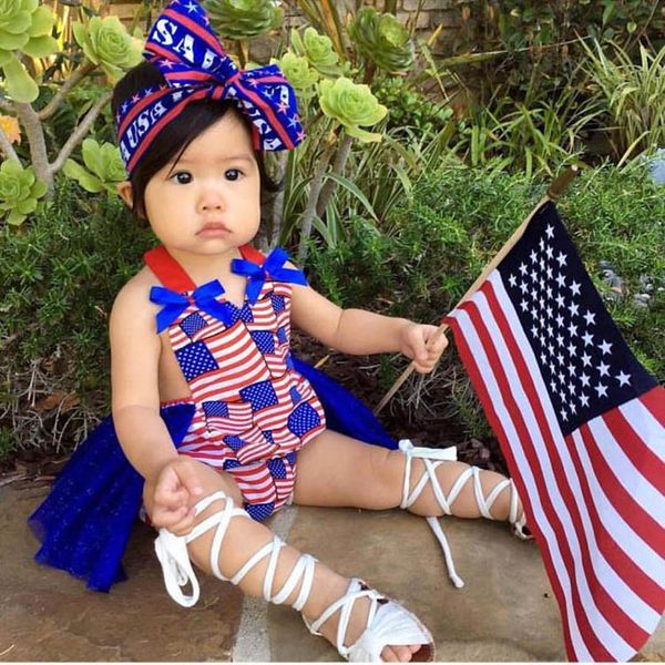 

newborn rompers baby girls clothes summer lace cotton star striped printed infant jumpsuit toddler one piece clothing princess dress b7178, Blue