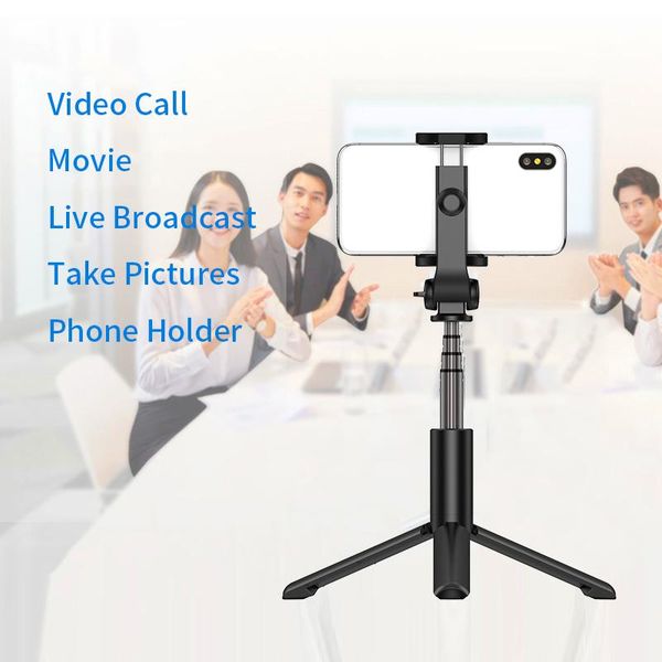 

selfie monopods l04 anti-shake stick bluetooth remote control tripod 360Â° rotate smart phone holder vlog live show for android