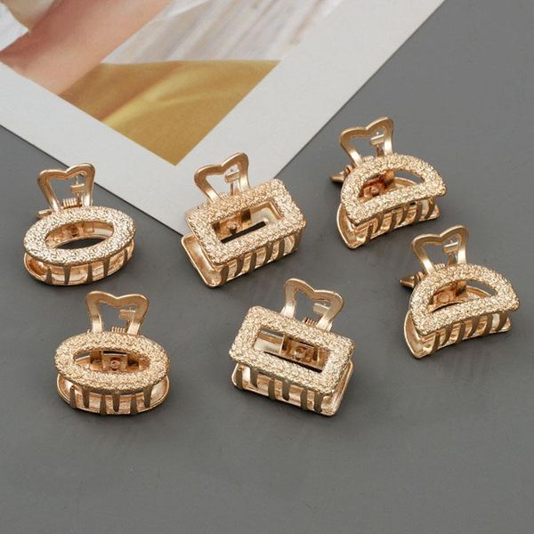 

hair clips & barrettes 1pcs alloy for women sweet geometric brushed hairpin 2021 fashion female gold color, Golden;silver