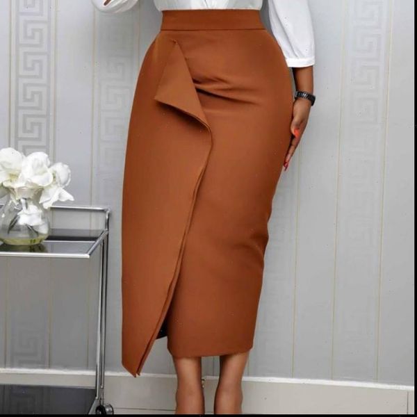 

women bodycon pencil skirts high waist slim midi modest classy female package hip jupes falad officewear elegant femme fashion, Black