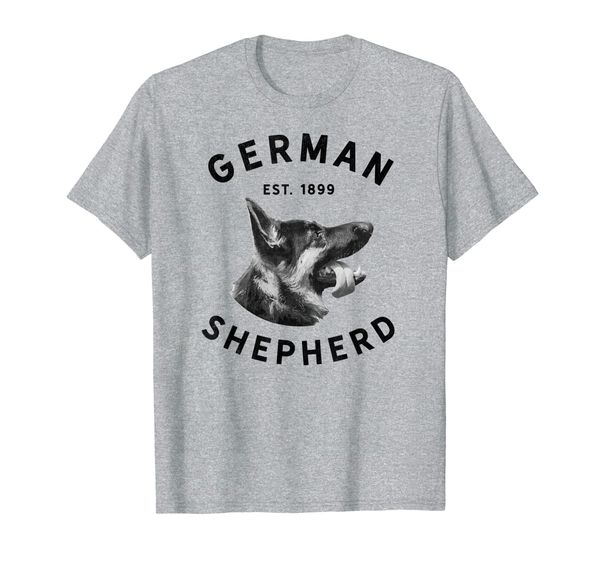 

german shepherd dog gsd breed est date 1899 t-shirt, White;black