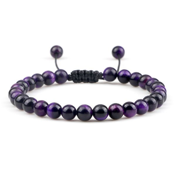 

beaded, strands multicolor 6mm tiger eye beads adjustable bracelet for women natural stone handmade braided bracelets fashion men jewelry gi, Black