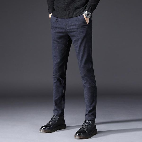 

men's pants 2021 autumn winter men business brand clothing classic casual trousers straight gray black chinos