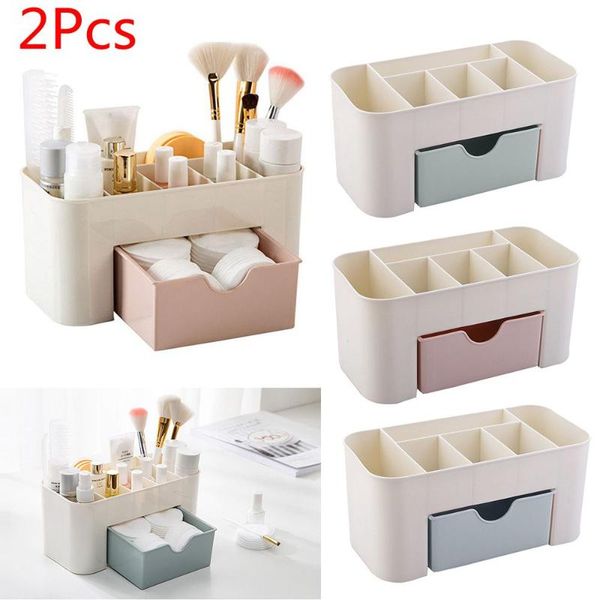 

bathroom storage & organization 2pcs plastic makeup organizer box cosmetics container acrylic lipstick holder jewelry sundries case