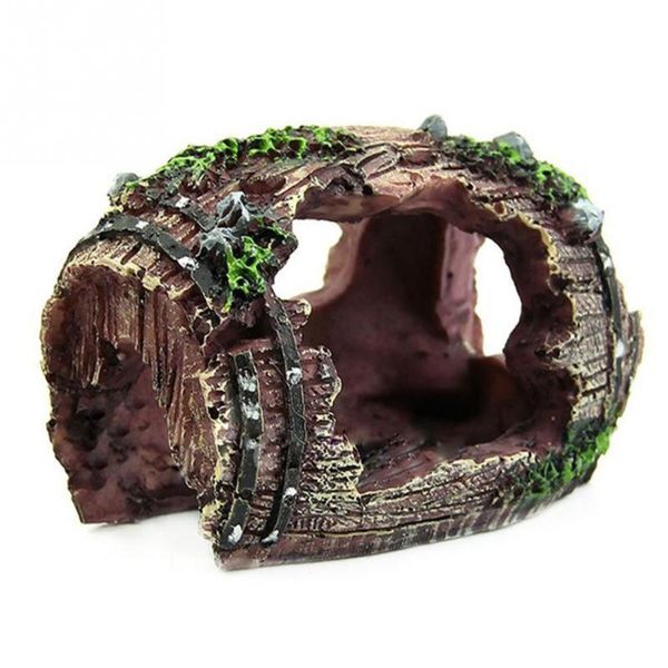 

decorations aquarium fish tank artificial resin barrel caves ornament furnishing landscaping decoration