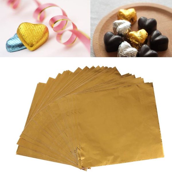 

100pcs package new year party wedding supplies aluminum foil candy packaging papers diy chocolate foods gift