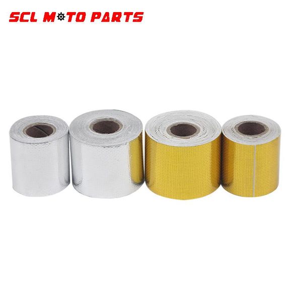 

motorcycle exhaust system alconstar-motorcycle 5/10/15m high heat insulation aluminium foil wrap header pipe tape cloth intake intercooler