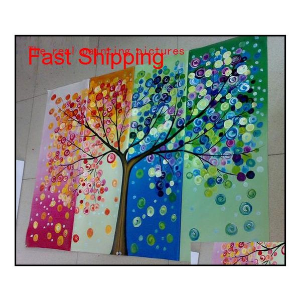 

abstract life tree oil painting on canvas beautiful life handmade home office qylmcg ppshop01