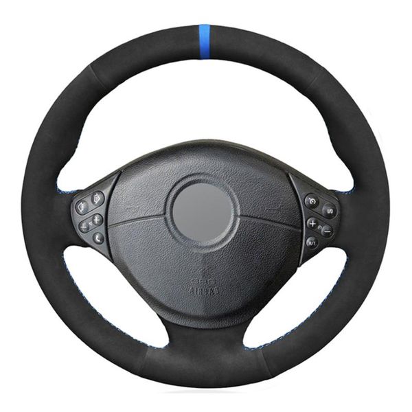 

steering wheel covers black suede hand-stitched soft car cover for 5 series e39 1999-2003 3 e46 1999-2005 e53 x5 e36 z3