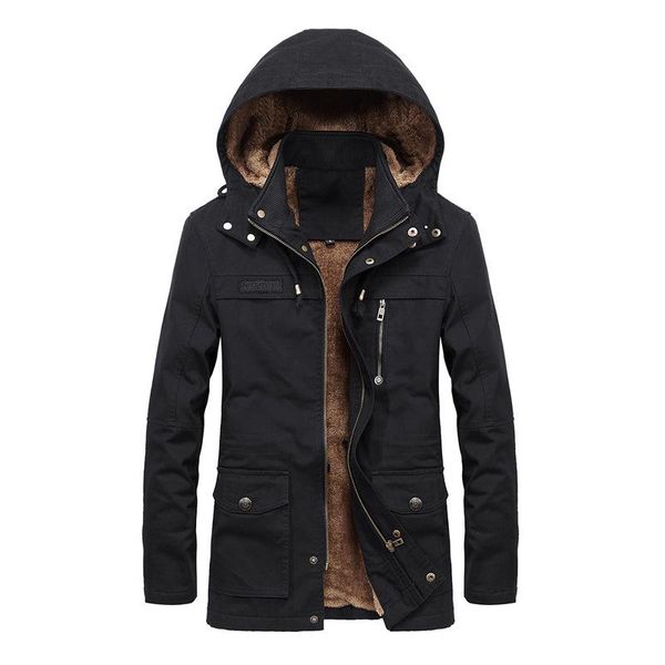 

new men's winter jacket fleece lined with removable hood ribbed cuff and multi pockets, Black;brown