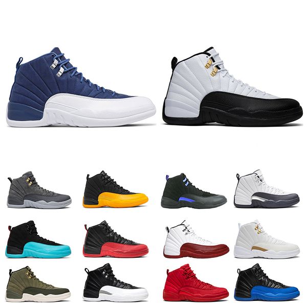 

men basketball shoes 12s 12 university gold dark grey flu game taxi jumpman gamma blue gym red sneakers international flight sport trainer
