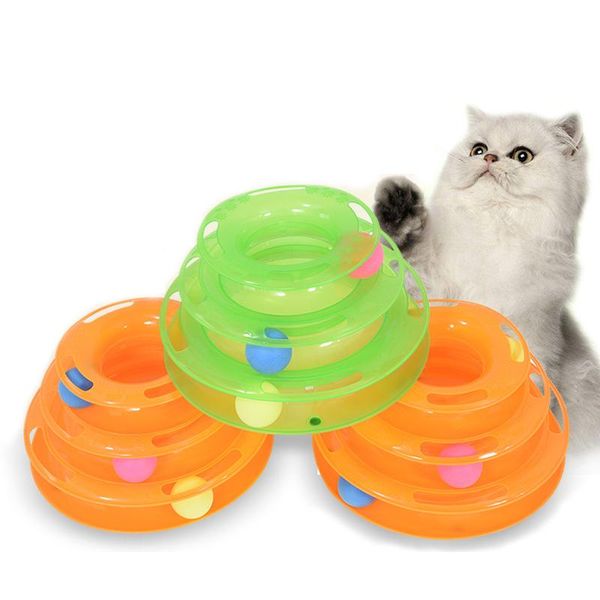 

cat toys pet craft interactive kitten three layer colorful track ball tower fun mental stimulation physical exercise puzzle