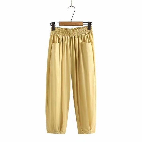 

plus size pants xl-4xl women's stretchable sportswear elastic wait straight wide leg ankle trousers with big pockets, Black