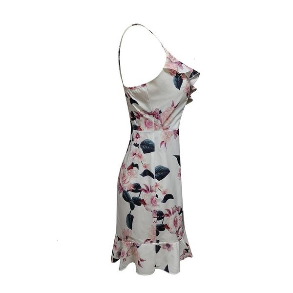 

popular summer digital print halter lace backless dress 2020 for women hot, White;black