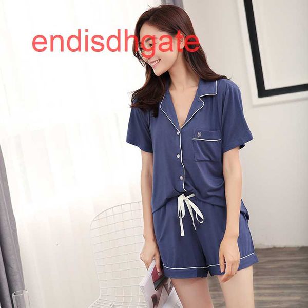 

short summer modal cotton pajamas sleeve shorts women's suit large size home clothes, Black;white