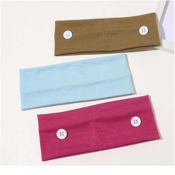 

1pc boho cross knotted headbands with button solid color headwear women elastic hair band yoga running hair acc jlllzw