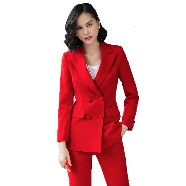 

women's long, double-colored suit nine pants casual fashion british wind-collar white ferramental -two piec dlud, Gray