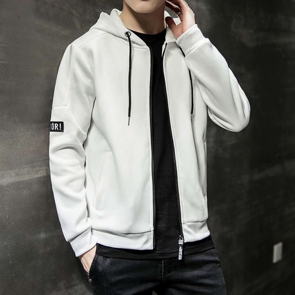 

new hoodie in autumn and winter of 2019 men's cardigan fashion brand sweater coat, Black