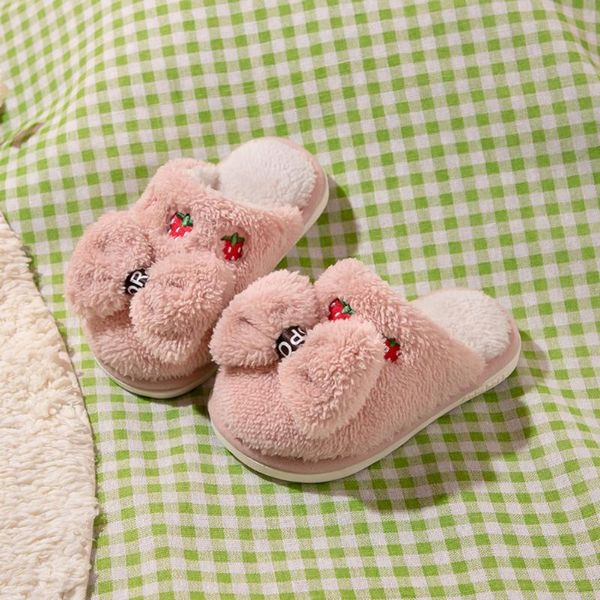 

slipper bobora children' slippers boys and girls soft soled cotton for primary student kids shoes winter, Black;grey