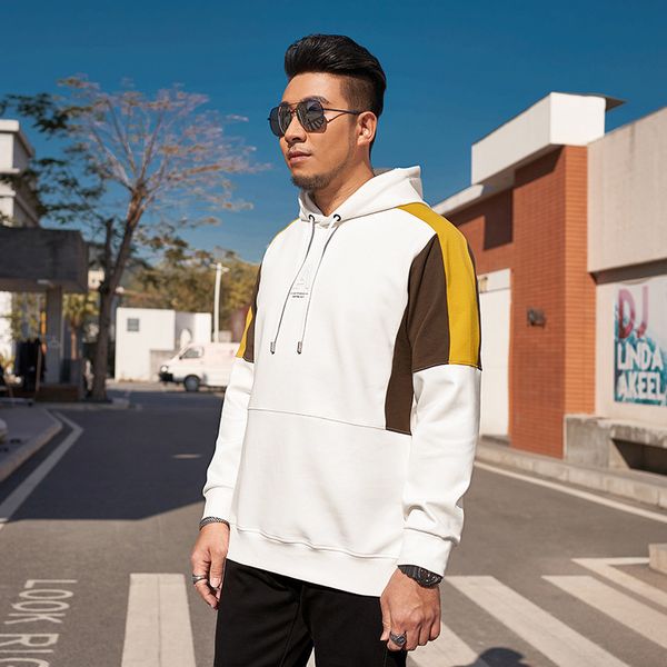 

tees,polos plus-size fashion man 202676 large men's clothing 2021 spring color contrast versatile trend fat plus loose hooded