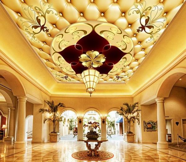 

wallpapers luxury customized 3d po ceiling murals european villa el lobby large frescoes wall paper room decoration