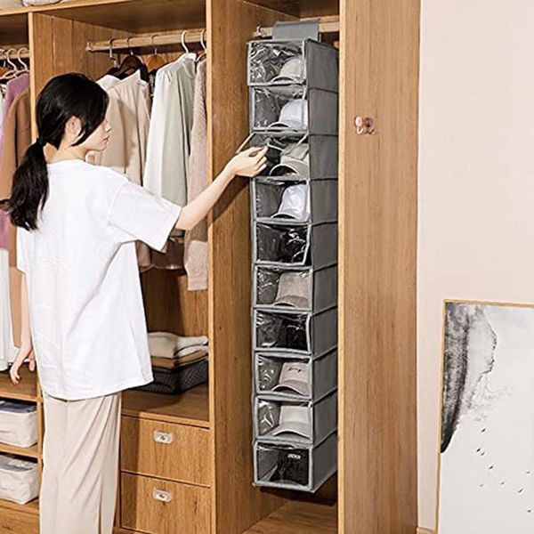 

storage bags non-woven cloth hanging bag ten layer hat underwear closet