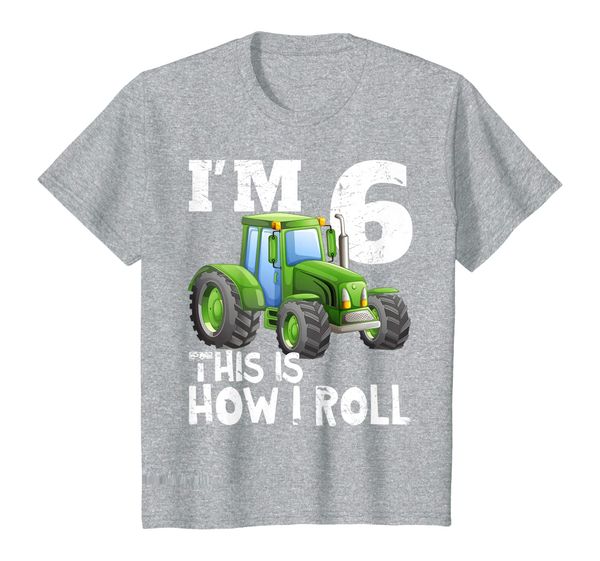 

kids kids farm tractor 6th birthday party shirt 6 years old, White;black