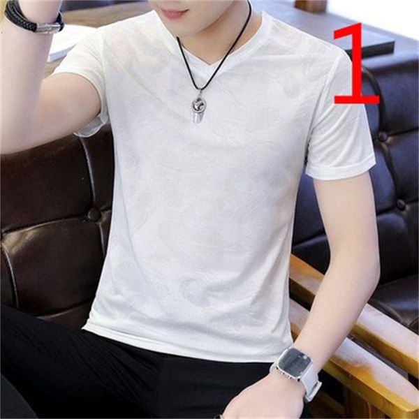 

2021 summer men's trend shirt collar slim clothes new p3xi, White;black