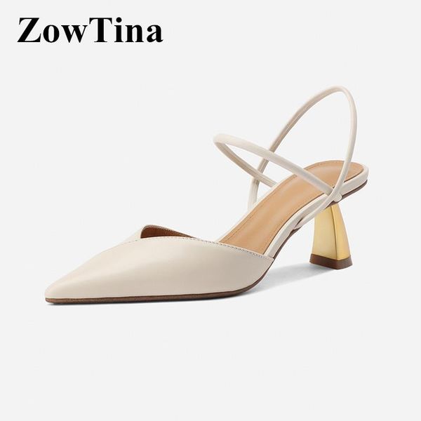 

dress shoes 2021 women chic pumps pointed toe beige leather office lady working 5cm chunky high heels black prom party stilettos
