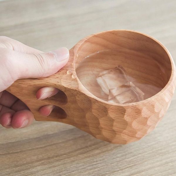 

mugs wood coffee tea cups portable mug lightweight outdoor camping drinking cup handmade beech wooden