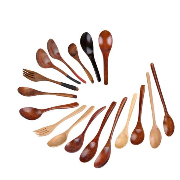 

spoons japanese and korean wooden spoon long handle ladle four piece set wholesale