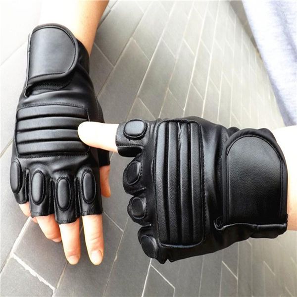 

sports gloves fashion men winter black leather motorcycle outdoor protection fighting hombres guantes invierno negro