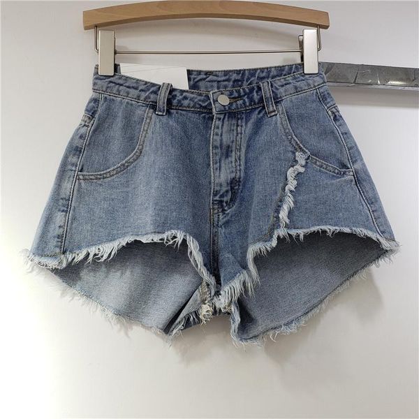 

women's shorts [ewq] korea chic casual trend women solid color buttons zippers loose fashion edge wide-leg denim summer 2021 16e1125, White;black