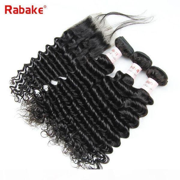 

deep wave remy human hair bundles with closure 100% unprocessed 9a grade peruvian human hair extensions 4x4 lace closure bundle deals, Black;brown